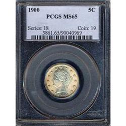 1900 5c PCGS MS65