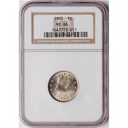 1900 5c NGC MS66