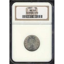 1897 5c NGC MS65