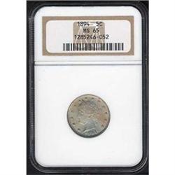 1894 5c NGC MS65