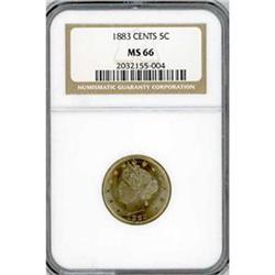 1883 With CENTS 5c NgC MS66