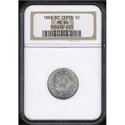 1883 NC 5c NGC MS66