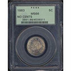 1883 NC 5c PCGS MS66