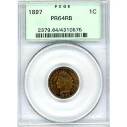 1897 1c PCGS PF64RB