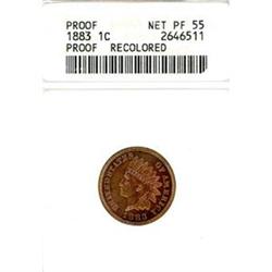 1883 1c ANACS Net PF55 Recolored