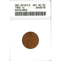 1900 1c ANACS Net AU50 recolored