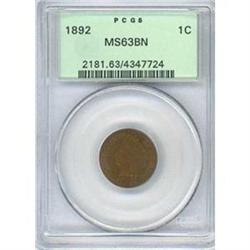 1892 1c PCGS MS63 BN