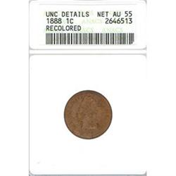 1888 1c ANACS Net AU55 recolored