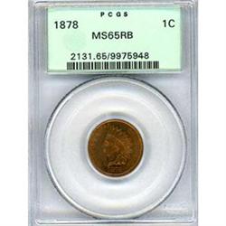1878 1c PCGS MS65RB
