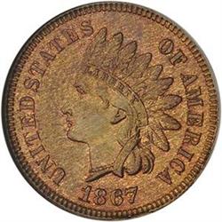 1867 1c NGC MS66RB