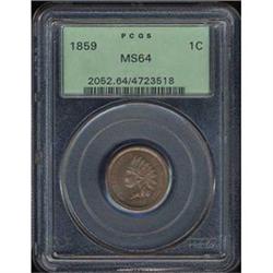 1859 1c PCGS MS64