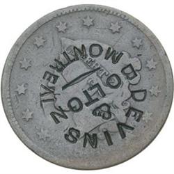 c. 1816-1839 Large Cent, Counter-Stamped "DEVINS & BOLTON / MONTREAL", About Fine.