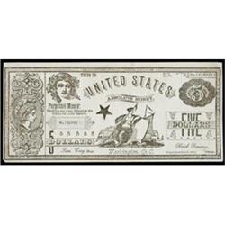 Washington, DC, United States Absolute Money, $5, "Greenback (Party) Platform" Advertising Note.