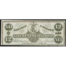 Philadelphia, PA, Eastman & Brooke Kitchen Crystal Soap, "12",  Advertising Note, Very Fine.