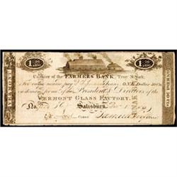 Salisbury, VT, The Vermont Glass Factory, $1.50, Second Series, Choice Extremely Fine.