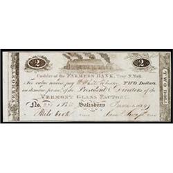 Salisbury, VT, The Vermont Glass Factory, $2, Third Series, Choice Crisp Uncirculated.