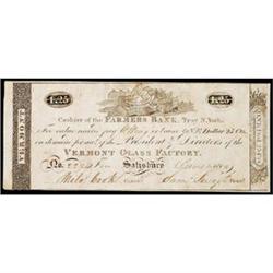 Salisbury, VT, The Vermont Glass Factory, $1.25 Third Series, Choice Extremely Fine.