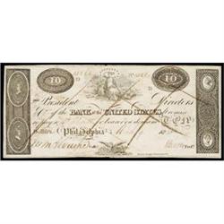 Philadelphia, PA, The (Second) Bank of the United States, $10, Choice Very Fine.