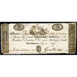 Providence, RI, The Exchange Bank of Providence, $3, Very Fine.