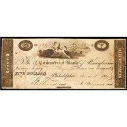 Philadelphia, PA, The Commercial Bank, $5, Very Fine.