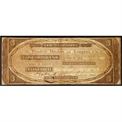 Concord, NH, The Concord Bank, $3, Fine.