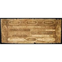 Eastport, MA, The Passamaquoddy Bank, $3, Fine.