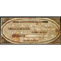 Castine, MA, The Castine Bank, $1, Very Fine.