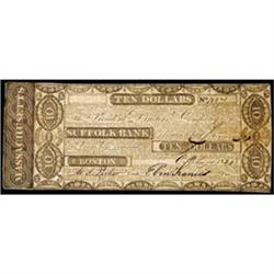Boston, MA, The Suffolk Bank, $10, Choice Very Fine.