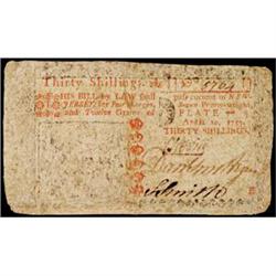 New Jersey, April 10, 1759, 30s, Plate B, Fine to Very Fine.