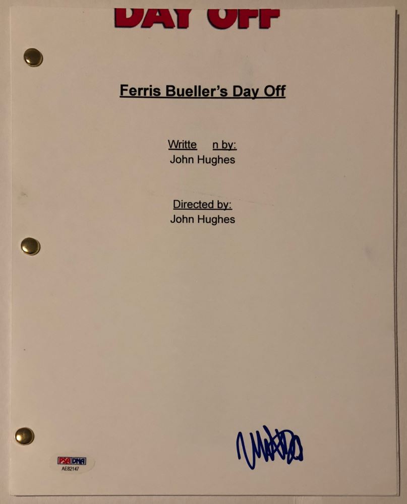 Ferris Bueller S Day Off Script Matthew Broderick Signed "Ferris Bueller's Day Off" Full-Movie Script (Psa  Coa)