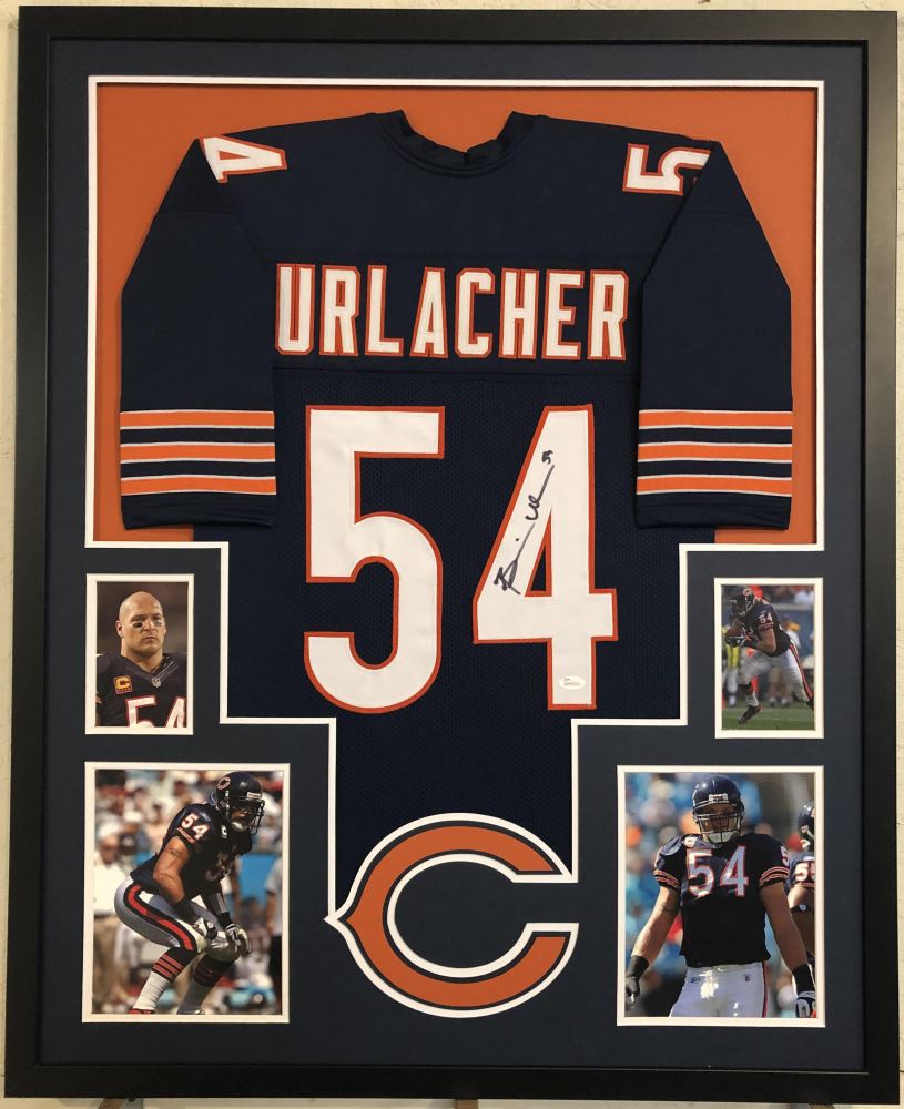 brian urlacher signed framed jersey