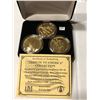 Image 1 : 3 Coin 24kt Gold Overlay TRIBUTE to AMERICA in Original Box