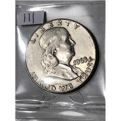 1963 D High Grade Silver Franklin Half Dollar Nice Early US Coin