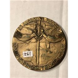 Huge 1965 St Augustine Florida BRONZE Medal