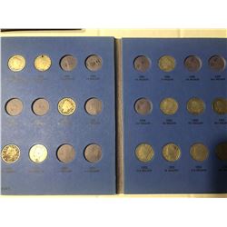 1883 to 1913 Liberty Head V Nickel Coin Collection in Bok includes 1883 with & Without CENTS, 1888 &