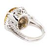 Image 3 : 11.08 ctw Golden Tourmaline And Diamond Ring - 14KT White Gold