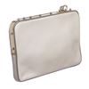 Image 3 : MCM White and Gray Leather Two Tone Cubism Medium Clutch Handbag