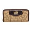 Image 1 : Coach Beige Satin Monogram Long Zippy Wallet