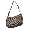 Image 2 : Coach Black Monogram Canvas Leather Trim Pochette Shoulder Handbag