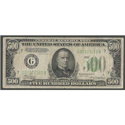 1934-A $500 Federal Reserve Note Chicago