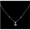 0.36 ctw Blue Diamond Necklace - 14KT White Gold