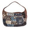 Image 1 : Coach Blue Patch Distressed Monogram Canvas Leather Trim Hobo Handbag