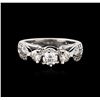 Image 2 : 14KT White Gold 0.98 ctw Diamond Ring