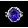 Image 2 : GIA Cert 8.82 ctw Tanzanite and Diamond Ring - 14KT White Gold