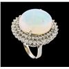 Image 4 : 17.42 ctw Opal and Diamond Ring - 14KT White Gold