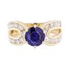 Image 2 : 2.67 ctw Sapphire And Diamond Ring - 14KT Yellow Gold