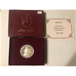 1982 Silver George Washington PROOF in Original Box with Paperwork