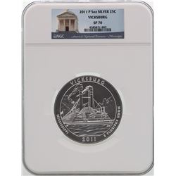 2011-P America the Beautiful Vicksburg 5 Ounce Silver Coin NGC SP70