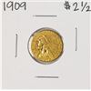 Image 1 : 1909 $2 1/2 Indian Head Quarter Eagle Gold Coin