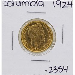 1924 Columbia Simon Bolivar 5 Pesos Gold Coin